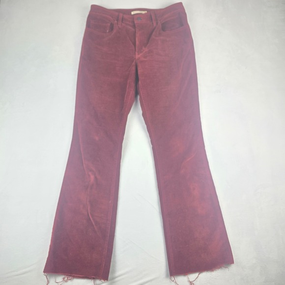 LEVI'S 725 Maroon‎ Corduroy Jeans Women's Size 29 High Rise Boot Cut - Picture 1 of 9